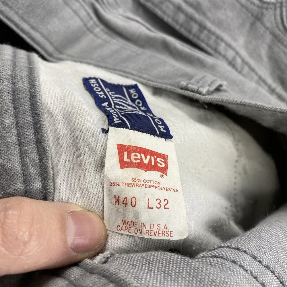 Levis With A Skosh More Room Made In USA Jeans Mens 40x28.5 High Rise Gray‎ VTG